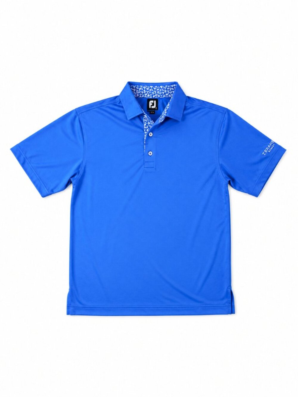 FootJoy Golf Polo Shirt Mens Large Blue Performance Stretch Terranea Resort Logo